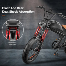 Load image into Gallery viewer, C93 1000W Motor E Bike 48V 20Ah Off Road Electric Bicycle 20"X4" Fat Tire 1000W Motor with 2 Wide Seats