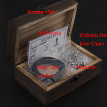 Load image into Gallery viewer, S925 Sterling Silver Viking Wolf heads with thor's hammer mjolnir pendant leather men necklace as christmas gift