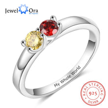 Load image into Gallery viewer, 925 Sterling Silver Custom Name Personalized Engraving Mothers Ring with Birthstone Silver 925