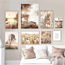 Load image into Gallery viewer, Autumn Sunlight Landscape Wall Art Canvas Paintings