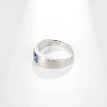 Load image into Gallery viewer, GEM'S BALLET 5*5mm Cushion Cut Gemstone Rings Men's Band Ring 925 Sterling Silver Rings for Mens Sizes 7-13#
