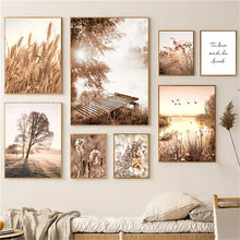 Load image into Gallery viewer, Autumn Sunlight Landscape Wall Art Canvas Paintings