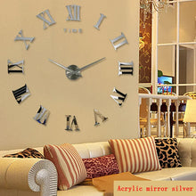 Load image into Gallery viewer, Diy Wall Cock Promotion New Home Decor Large Roman Mirror Fashion Modern Quartz Clocks