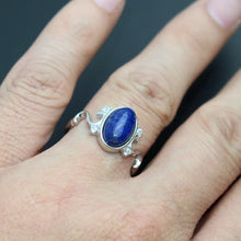 Load image into Gallery viewer, 925 Sterling Silver Movie "The Vampire Diaries" Elena's Daylight Ring for Women with Nature Real Lapis Stone