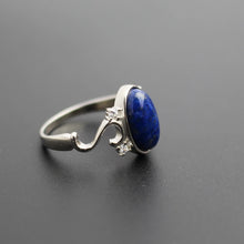 Load image into Gallery viewer, 925 Sterling Silver Movie "The Vampire Diaries" Elena's Daylight Ring for Women with Nature Real Lapis Stone