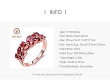 Load image into Gallery viewer, GEM'S BALLET 925 Sterling Silver Rose Gold Plated Wedding Band 2.47Ct Natural Red Garnet Gemstone