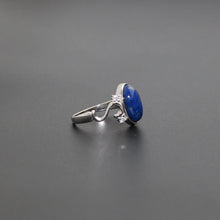 Load image into Gallery viewer, 925 Sterling Silver Movie "The Vampire Diaries" Elena's Daylight Ring for Women with Nature Real Lapis Stone