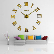 Load image into Gallery viewer, Diy Wall Cock Promotion New Home Decor Large Roman Mirror Fashion Modern Quartz Clocks