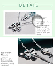 Load image into Gallery viewer, URPRETTY 925 Sterling Silver Four Leaf Clover Necklace 16/18/20/22/24/26/28/30 Inch Chain