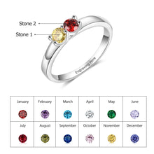 Load image into Gallery viewer, 925 Sterling Silver Custom Name Personalized Engraving Mothers Ring with Birthstone Silver 925