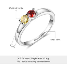 Load image into Gallery viewer, 925 Sterling Silver Custom Name Personalized Engraving Mothers Ring with Birthstone Silver 925