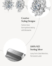 Load image into Gallery viewer, Snowflake Stud 925 Sterling Silver Jewelry 6.5mm 1.0 Carat Diamond Moissanite Earrings
