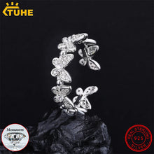 Load image into Gallery viewer, New 925 Sterling Silver Butterfly Open Finger Rings For Women Men Full Moissanite Diamonds Luxury Wedding Party Jewelry Gifts
