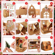 Load image into Gallery viewer, Christmas Gingerbread House Kit Cardboard Christmas Fun Game Party Decorating Playtime(12 Sets)