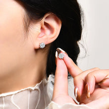 Load image into Gallery viewer, Snowflake Stud 925 Sterling Silver Jewelry 6.5mm 1.0 Carat Diamond Moissanite Earrings