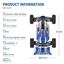 Load image into Gallery viewer, WLtoys Rc car 144011 1/14 4WD LED Toys 144001 Upgraded Style boys Remote Control Drift Off road