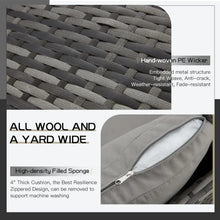 Load image into Gallery viewer, Outdoor Furniture 7 Piece Set, All Weather Wicker Rattan Couch, Diner Table, & Chair with Ottoman