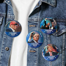 Load image into Gallery viewer, 4pcs 2024 Trump Button Tinplate Pins Set US President Brooch Badge for Backpack Accessories Decor Christmas Gift for Supporters