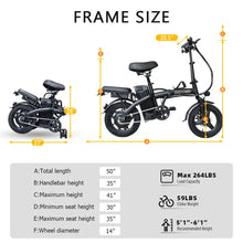 Load image into Gallery viewer, DEEPOWER K100 Mini Folding ebike 400W 48V 10AH Multi-shock Absorption City Adult Commuter Electric Bicycle
