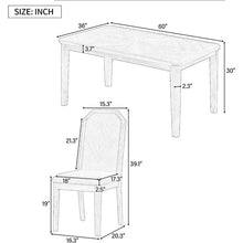 Load image into Gallery viewer, 7 Pieces Dining Wooden Rustic Table with 6 High-Back Tufted Chairs