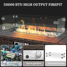 Load image into Gallery viewer, 8 Pieces Outdoor Patio Set with 44" Fire Pit Table, Rattan Sectional Sets w/Gas Fire Pit