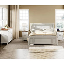 Load image into Gallery viewer, 3 Piece Bedroom Set - Mid Century 6 Drawer Dresser, Set of 2 Side Tables with Charging Station & Storage Cabinet