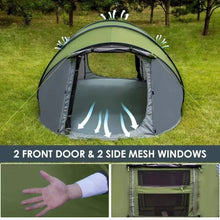 Load image into Gallery viewer, 3-4 People Outdoor Throw Open Automatic Pop Up Tent; Waterproof Camping Hiking Tourist