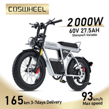 Load image into Gallery viewer, Coswheel Electric Bike CT20S 2000W Motorcyle Drit bike Ebike 20 Inch Fat Tire Bicycle 60V 27.5AH Bikes Adult Electric Bicycle