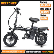 Load image into Gallery viewer, DEEPOWER K100 Mini Folding ebike 400W 48V 10AH Multi-shock Absorption City Adult Commuter Electric Bicycle