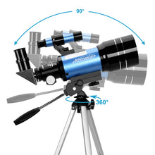 Load image into Gallery viewer, 30070 Telescope 1.25" Eyepieces Wide Vision Moon Watching Monocular with Tripod 1.5X Erecting Eyepiece 3X Barlow Lens Kids Gift