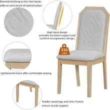 Load image into Gallery viewer, 7 Pieces Dining Wooden Rustic Table with 6 High-Back Tufted Chairs