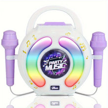 Load image into Gallery viewer, Karaoke Machine with 2 Microphones Kid Portable Music Toy with Light Recording Voice Change Function