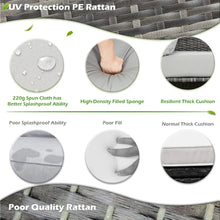 Load image into Gallery viewer, 7 Pieces Outdoor Patio Furniture set with Dining Table, & Chair, All Weather Wicker Set with Ottoman