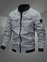 Load image into Gallery viewer, Trendy men's alphabet embroidered bomber jacket - stylish design, versatile casual style