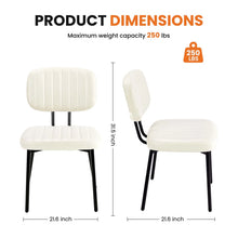 Load image into Gallery viewer, JHK Dining Chairs Set of 2 Ergonomic Lumbar Support PU Leather Foam Sponge Cushion Seat and Metal Legs for Modern Kitchen