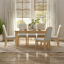 Load image into Gallery viewer, 7 Pieces Dining Wooden Rustic Table with 6 High-Back Tufted Chairs