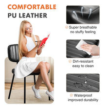 Load image into Gallery viewer, JHK Dining Chairs Set of 2 Ergonomic Lumbar Support PU Leather Foam Sponge Cushion Seat and Metal Legs for Modern Kitchen