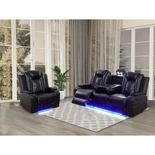 Load image into Gallery viewer, Leather Living Room Furniture Set with USB Port/Storage Console/Cup Holders, LED lights