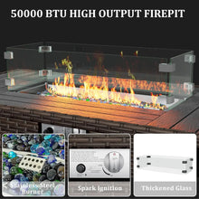 Load image into Gallery viewer, 8 Pieces Outdoor Patio Set with 44" Fire Pit Table, Rattan Sectional Sets w/Gas Fire Pit