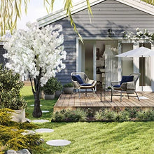 Load image into Gallery viewer, White Artificial Faux Cherry Blossom White Tree for Office Home or Outdoor Decor(6.5ft/2m, White)