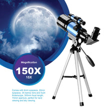 Load image into Gallery viewer, 30070 Telescope 1.25" Eyepieces Wide Vision Moon Watching Monocular with Tripod 1.5X Erecting Eyepiece 3X Barlow Lens Kids Gift