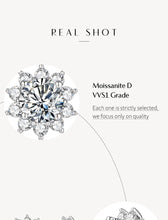 Load image into Gallery viewer, Snowflake Stud 925 Sterling Silver Jewelry 6.5mm 1.0 Carat Diamond Moissanite Earrings
