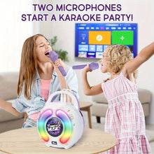 Load image into Gallery viewer, Karaoke Machine with 2 Microphones Kid Portable Music Toy with Light Recording Voice Change Function