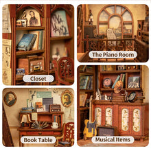 Load image into Gallery viewer, CUTEBEE DIY Miniature House Dollhouse Book Nook with Touch Light Model Building Adult for Decoration Gift Secret Rhythm