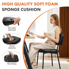 Load image into Gallery viewer, JHK Dining Chairs Set of 2 Ergonomic Lumbar Support PU Leather Foam Sponge Cushion Seat and Metal Legs for Modern Kitchen