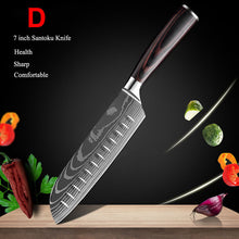 Load image into Gallery viewer, 10Pcs Damascus Santoku Kitchen Knives Set - jeaniesunusualdecor