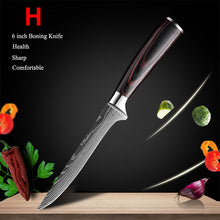 Load image into Gallery viewer, 10Pcs Damascus Santoku Kitchen Knives Set - jeaniesunusualdecor