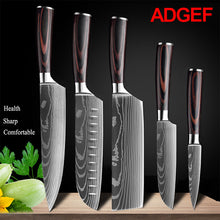 Load image into Gallery viewer, 10Pcs Damascus Santoku Kitchen Knives Set - jeaniesunusualdecor