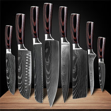 Load image into Gallery viewer, 10Pcs Damascus Santoku Kitchen Knives Set - jeaniesunusualdecor
