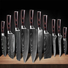 Load image into Gallery viewer, 10Pcs Damascus Santoku Kitchen Knives Set - jeaniesunusualdecor
